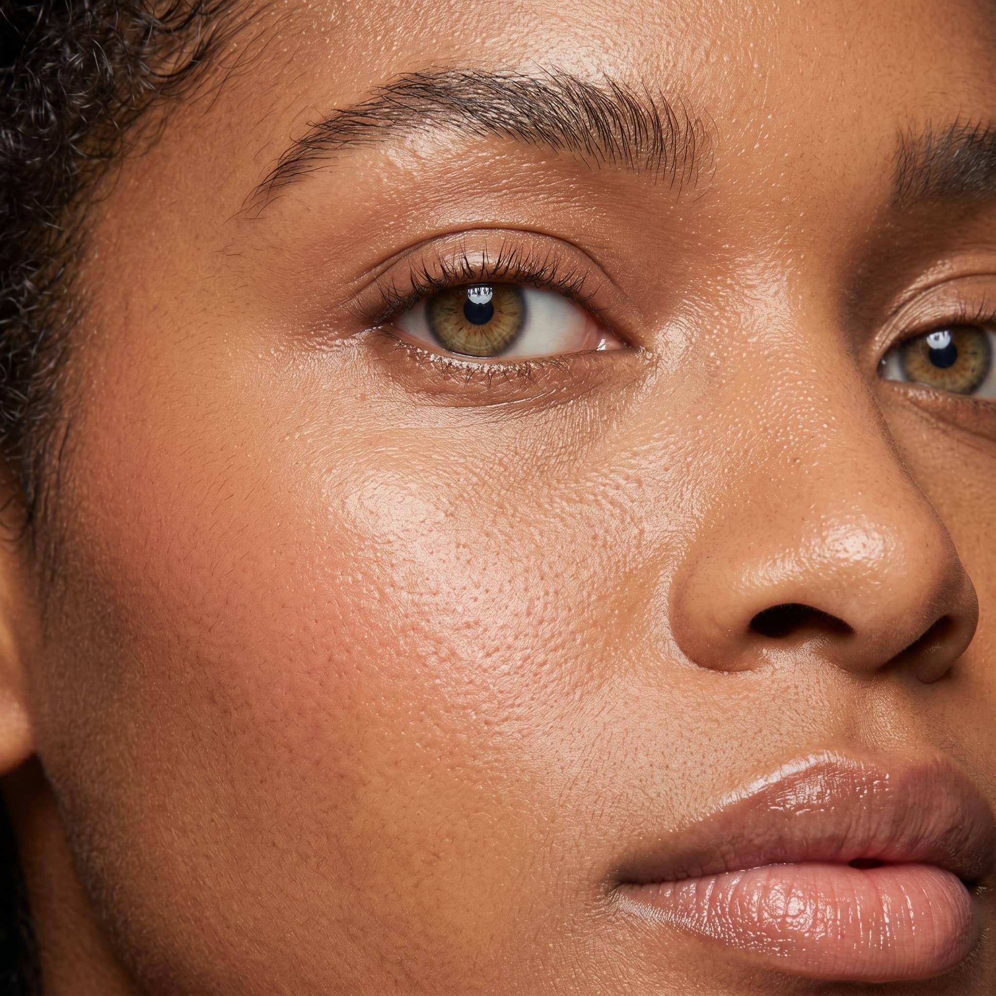 Close-up skin plumping result with immediate boost claim